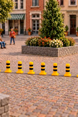 10x Afzetpaaltjes Geel/Zwart – Schaal H0
