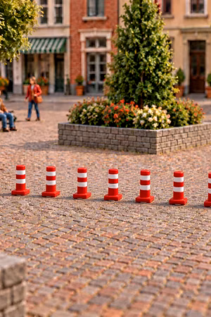 10x Afzetpaaltjes Rood/Wit – Schaal H0